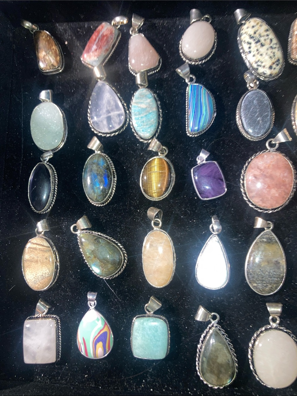 Randomly picked Gemstone Pendant stamped 925 or (pick one) - Picture 6 of 8
